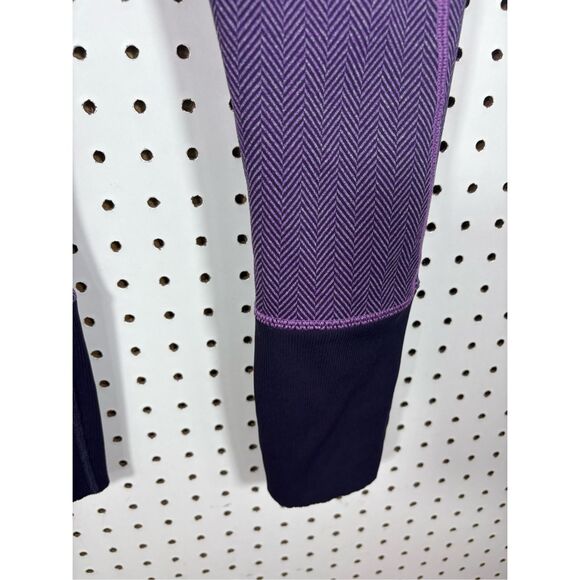 LULULEMON Rebel Runner Crop Herringbone Purple Leggings Size 6 - Picture 5 of 8